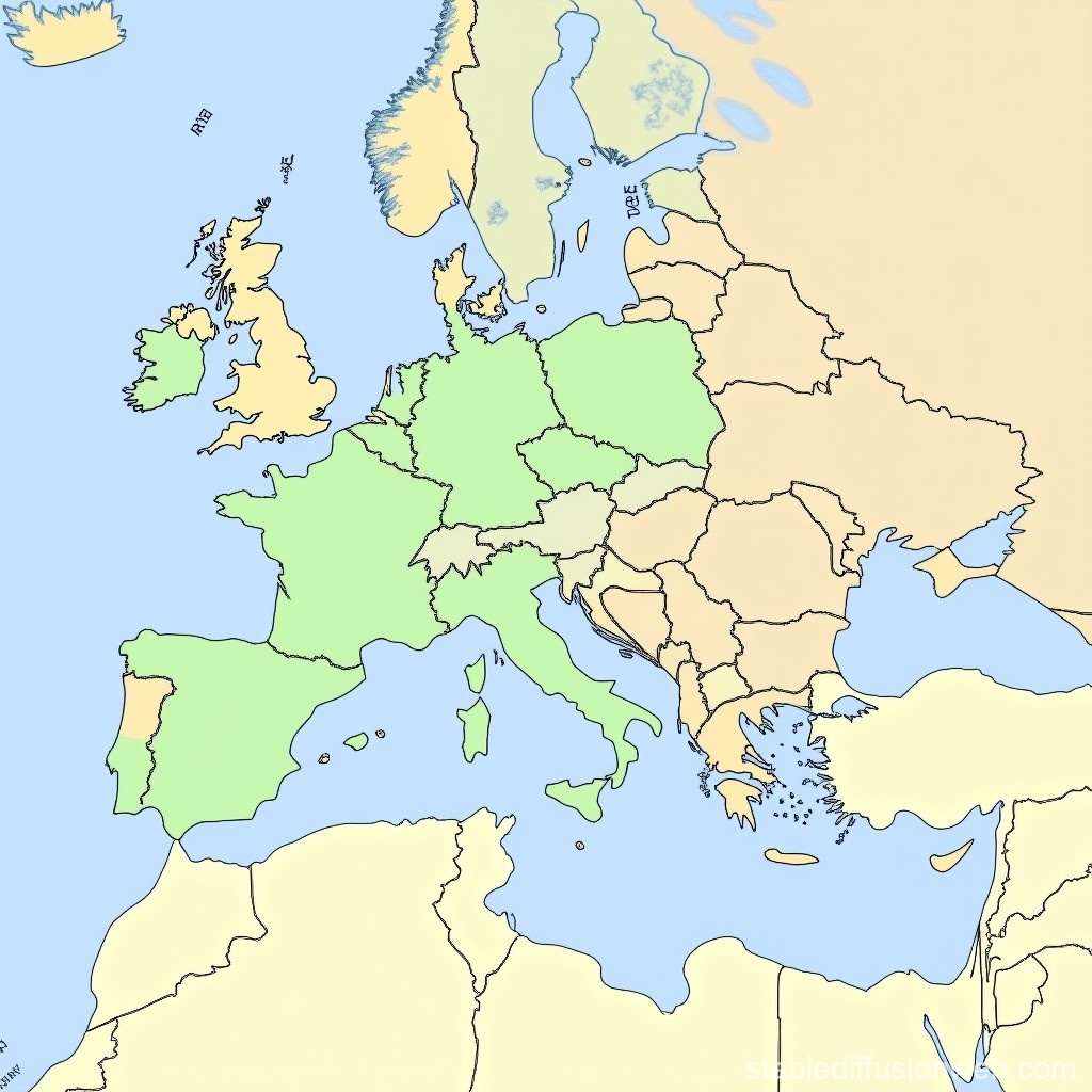 World Map With Western Usa To Europe | Stable Diffusion Online for Map Of Usa And Western Europe