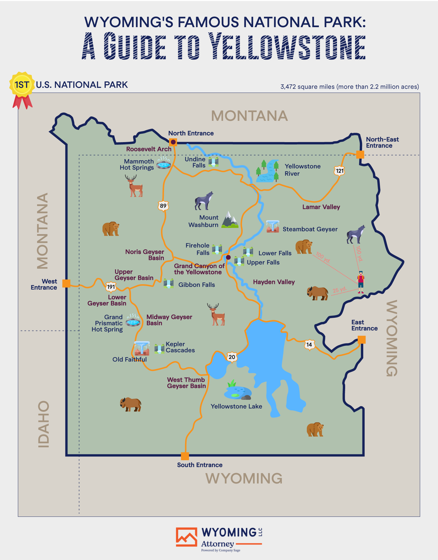 Wyoming&amp;#039;S Famous National Park: A Guide To Yellowstone with regard to Yellowstone National Park On Map Of Usa