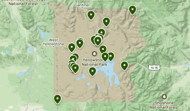 Yellowstone National Park On Map of USA
